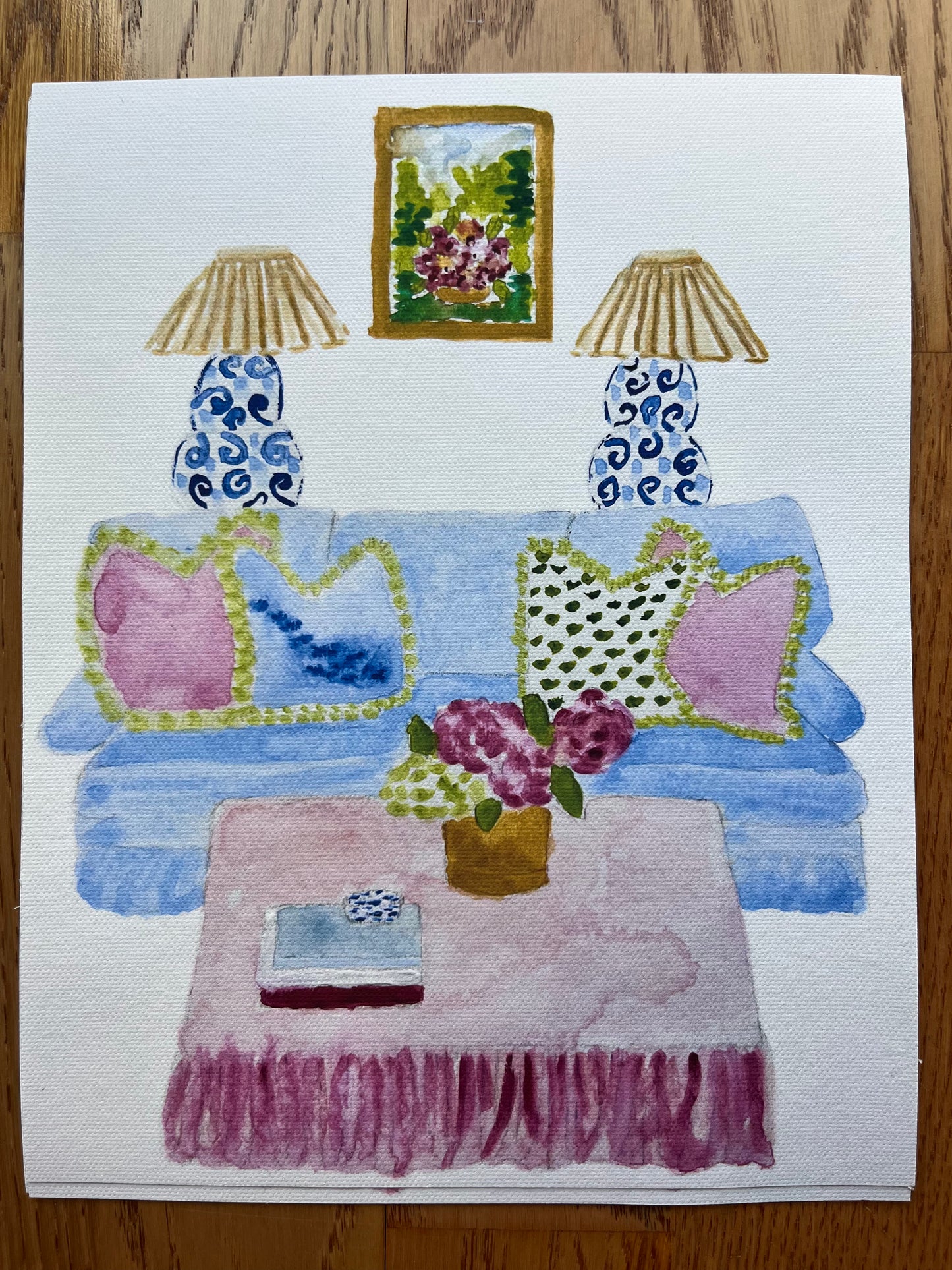 Girly Swirly Living Room Art Print