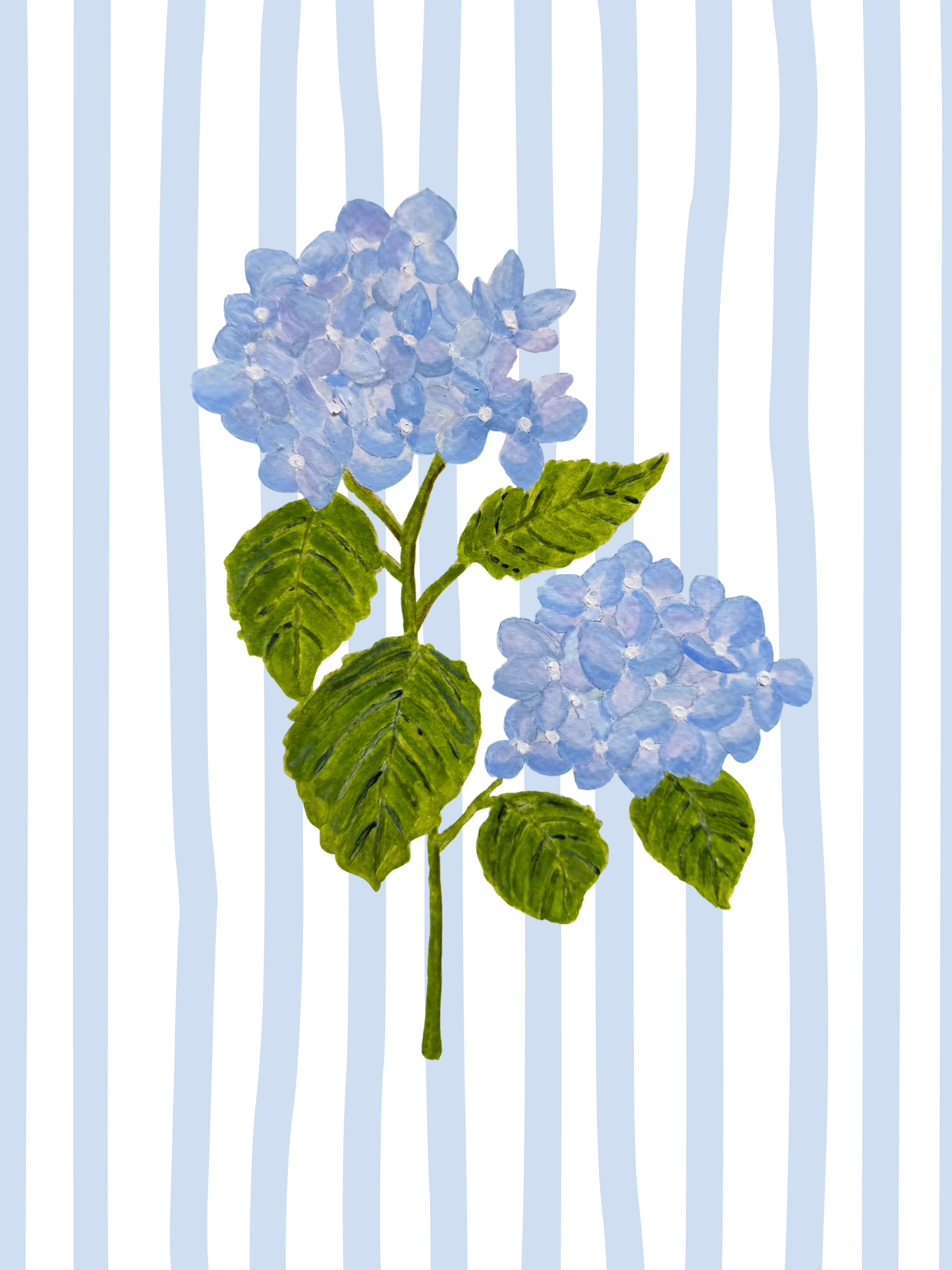 Hydrangea Stripe Print - Large