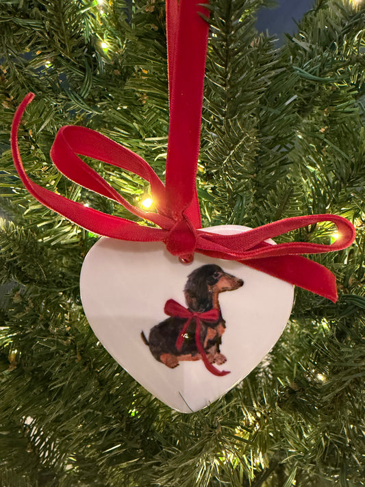 Dachshund Bow Ornament