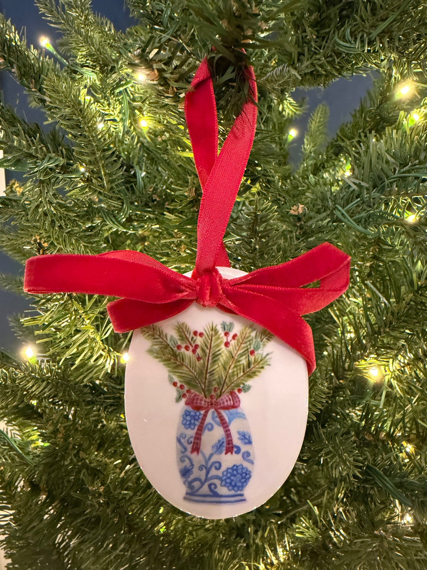 Blue and White Holiday Ornament