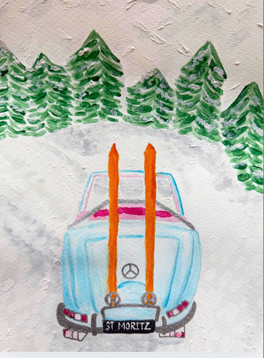 St. Moritz Mercedes Ski Print