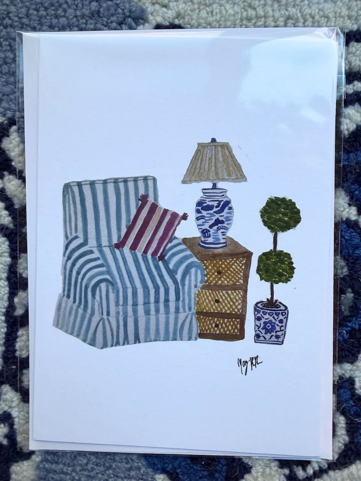Coastal Living Room Greeting Card
