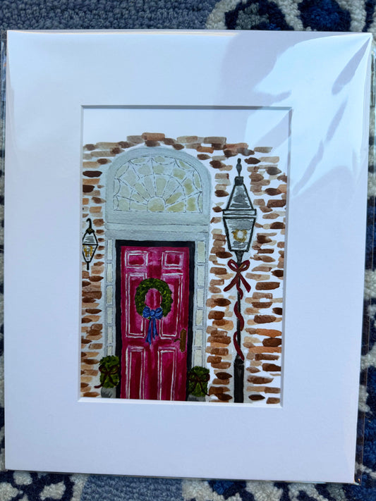 Whimsical Beacon Hill Holiday Art Print